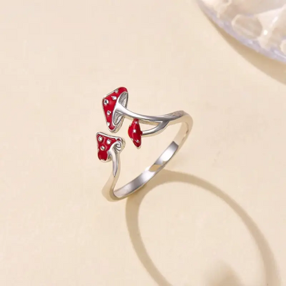 RED MUSHROOM RING (ADJUSTABLE) –