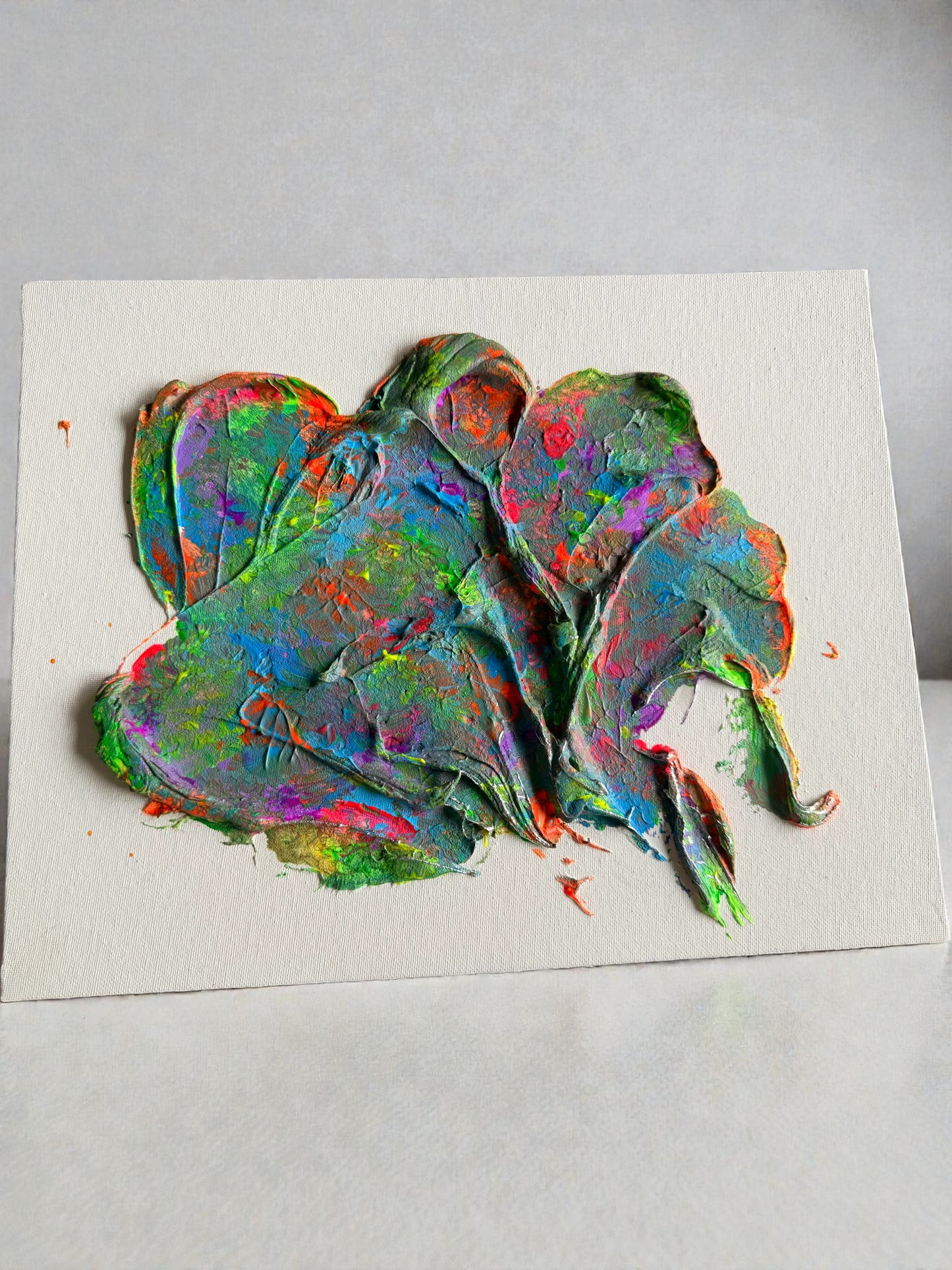 Dark Rainbow Plaster Painting –