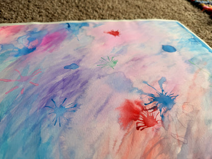 Watercolor Splatter Painting 14x17 - Original Art –