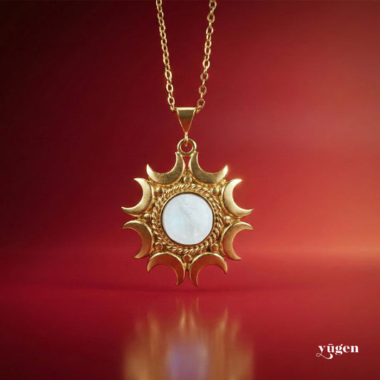 Lunar Witch Necklace - Rainbow Moonstone Pendant – Necklace