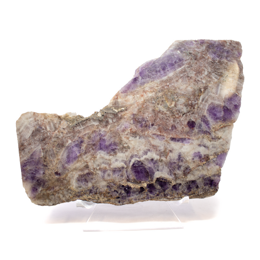 Chevron Amethyst Slice 14.25" – Large Polished Crystal Display