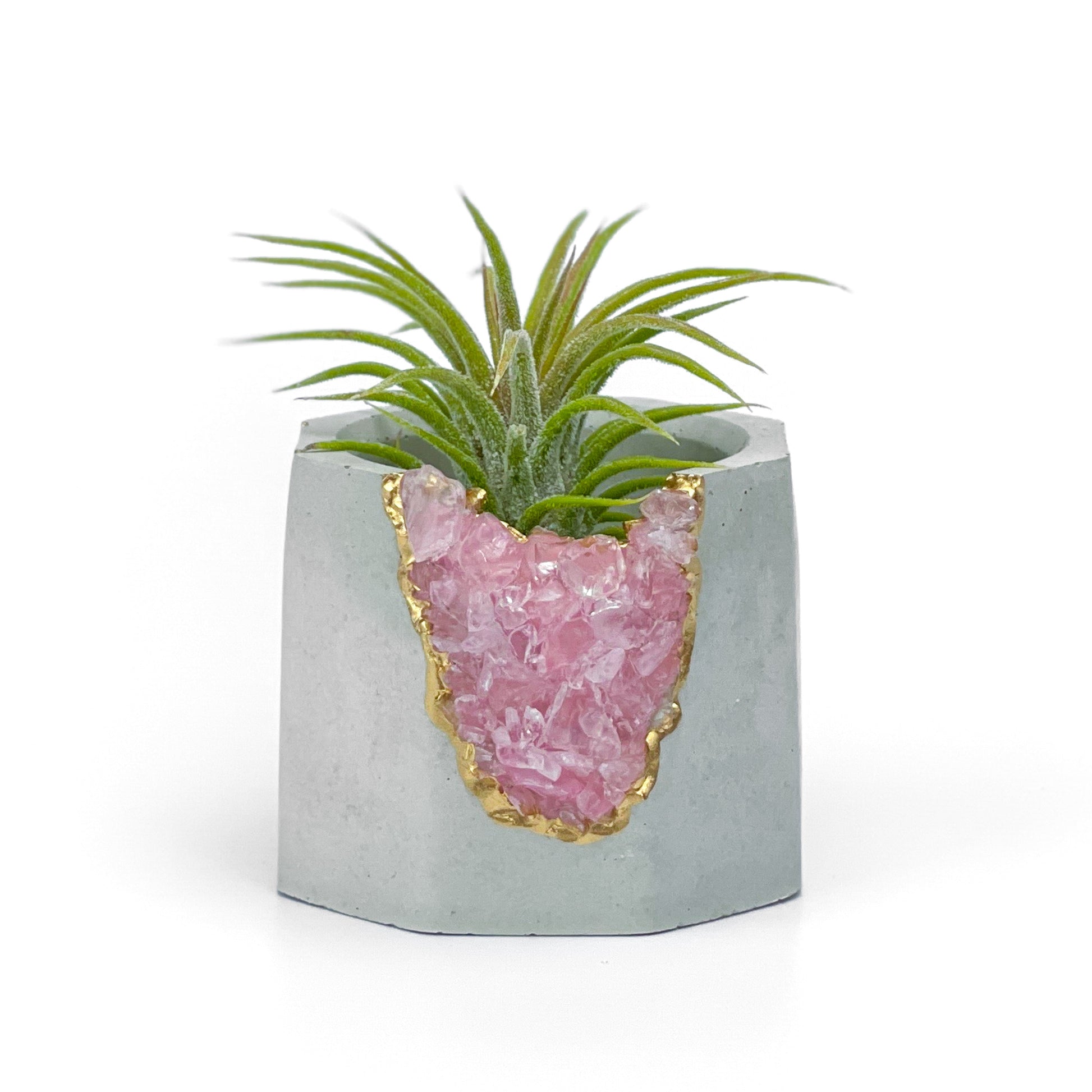 ROSE QUARTZ GEODE PLANTER – Small Geode Planter