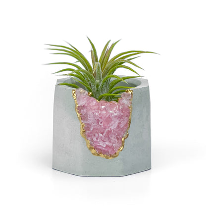 ROSE QUARTZ GEODE PLANTER – Small Geode Planter