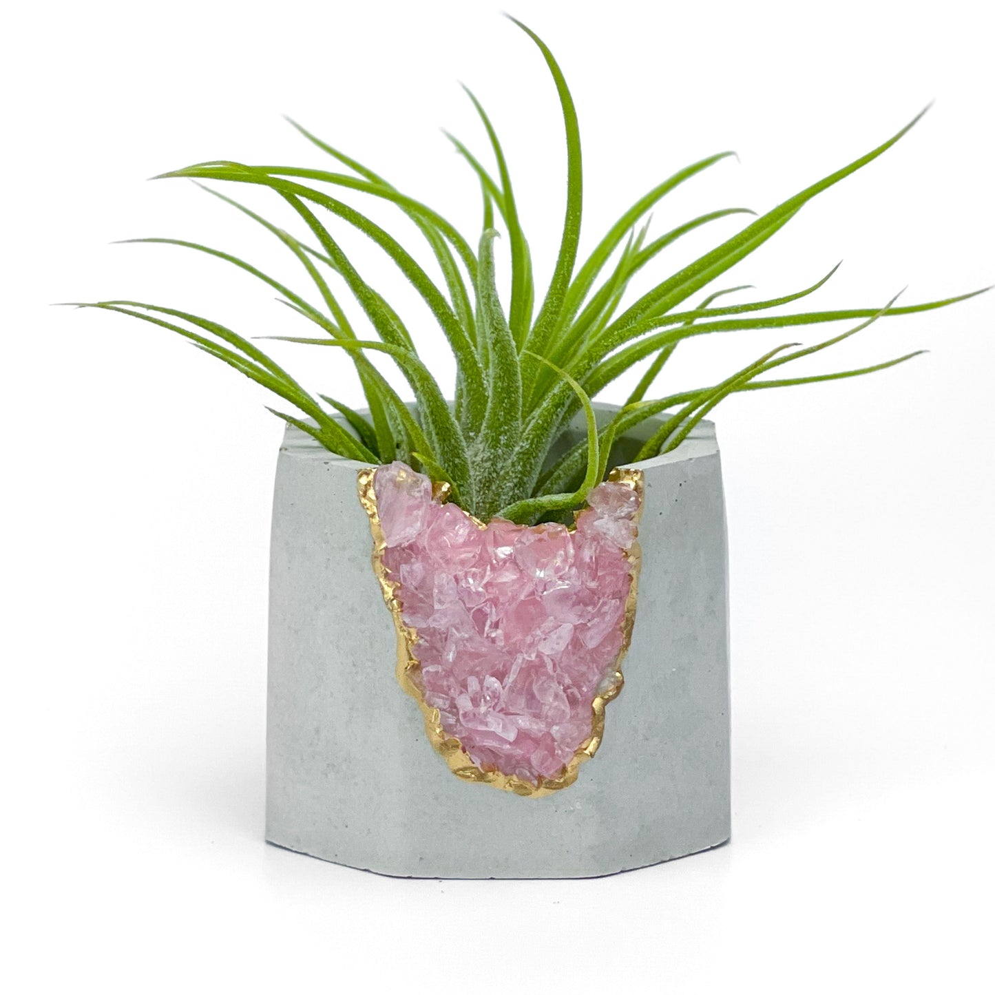 ROSE QUARTZ GEODE PLANTER – Small Geode Planter