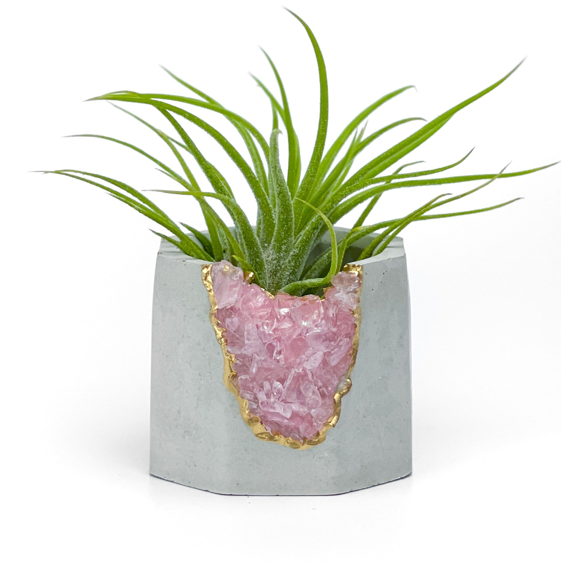 ROSE QUARTZ GEODE PLANTER – Small Geode Planter