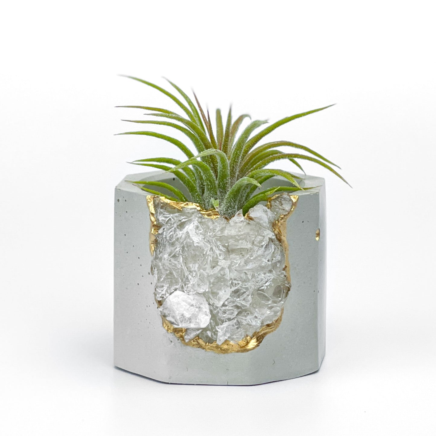 Raw CLEAR QUARTZ GEODE PLANTER – Small Geode Planter