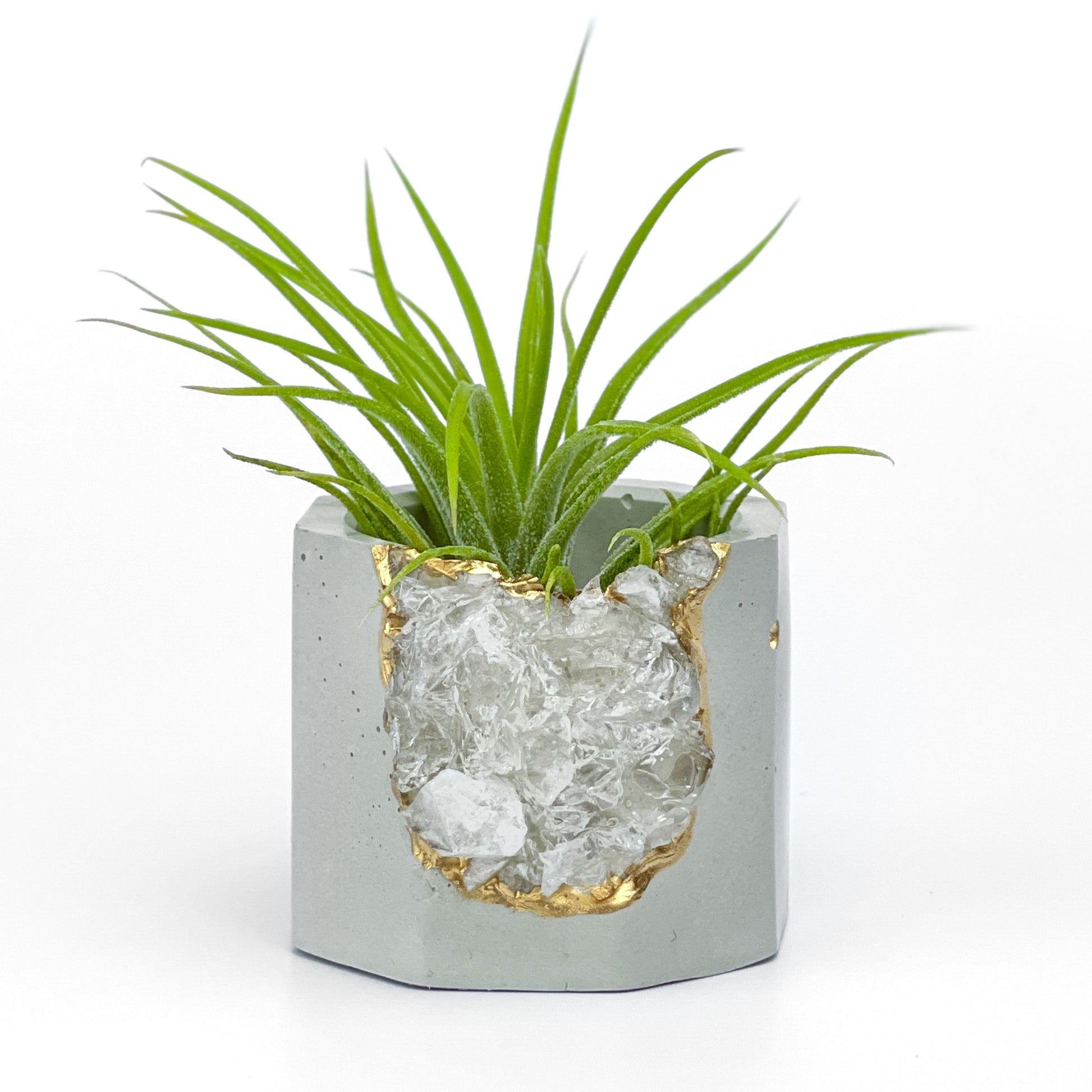 Raw CLEAR QUARTZ GEODE PLANTER – Small Geode Planter