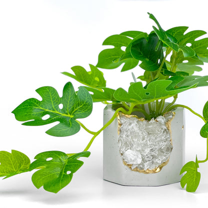 Raw CLEAR QUARTZ GEODE PLANTER – Small Geode Planter
