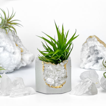Raw CLEAR QUARTZ GEODE PLANTER – Small Geode Planter