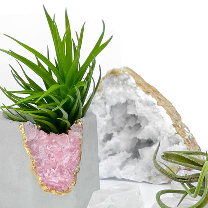 ROSE QUARTZ GEODE PLANTER – Small Geode Planter