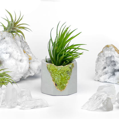 GREEN PERIDOT GEODE PLANTER – Small Geode Planter