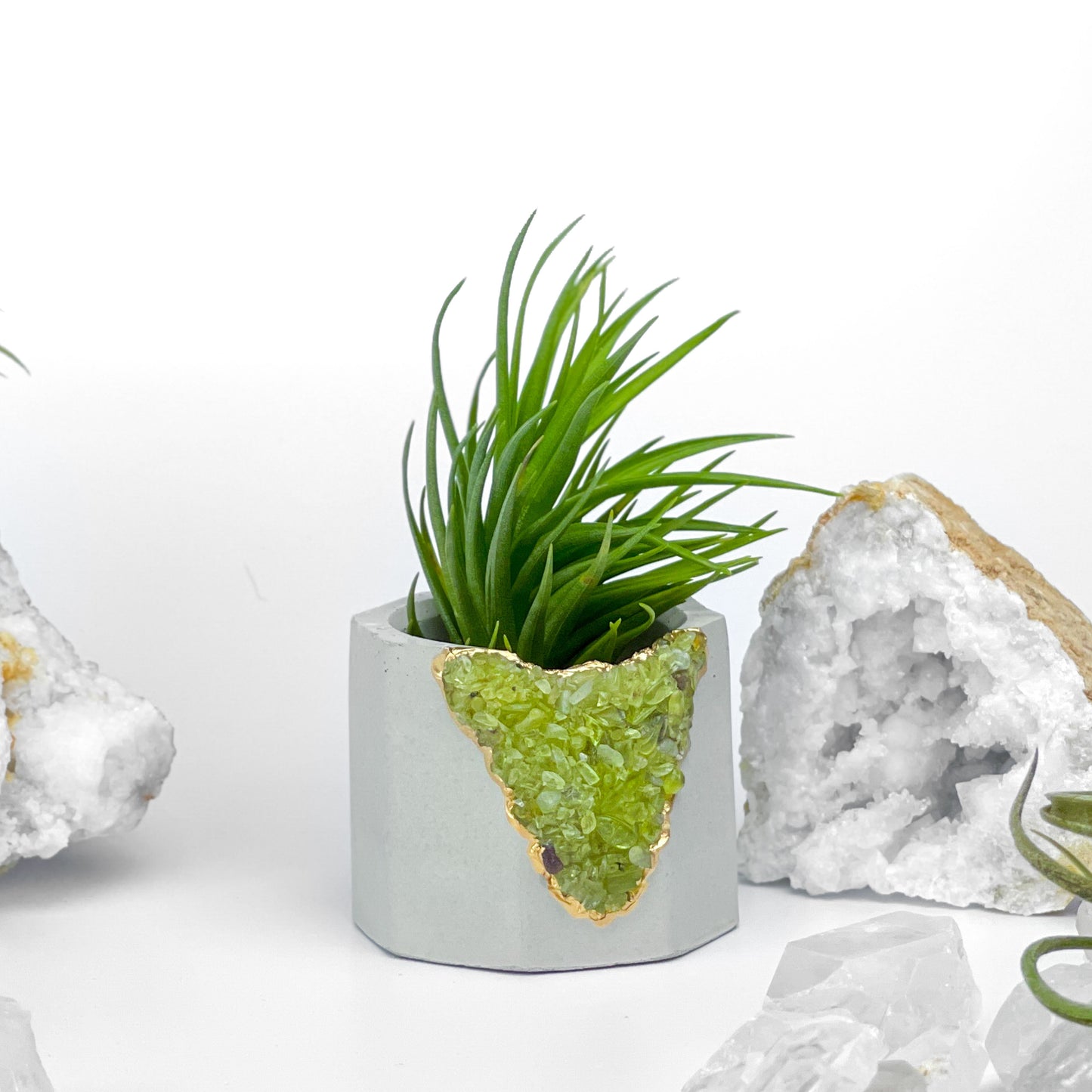 GREEN PERIDOT GEODE PLANTER – Small Geode Planter