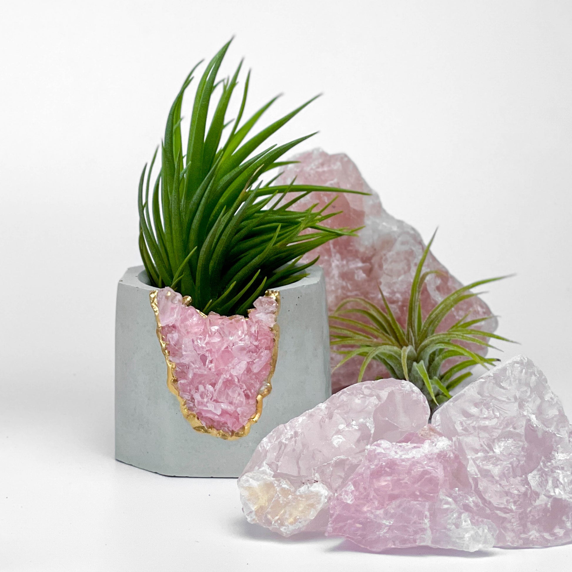 ROSE QUARTZ GEODE PLANTER – Small Geode Planter