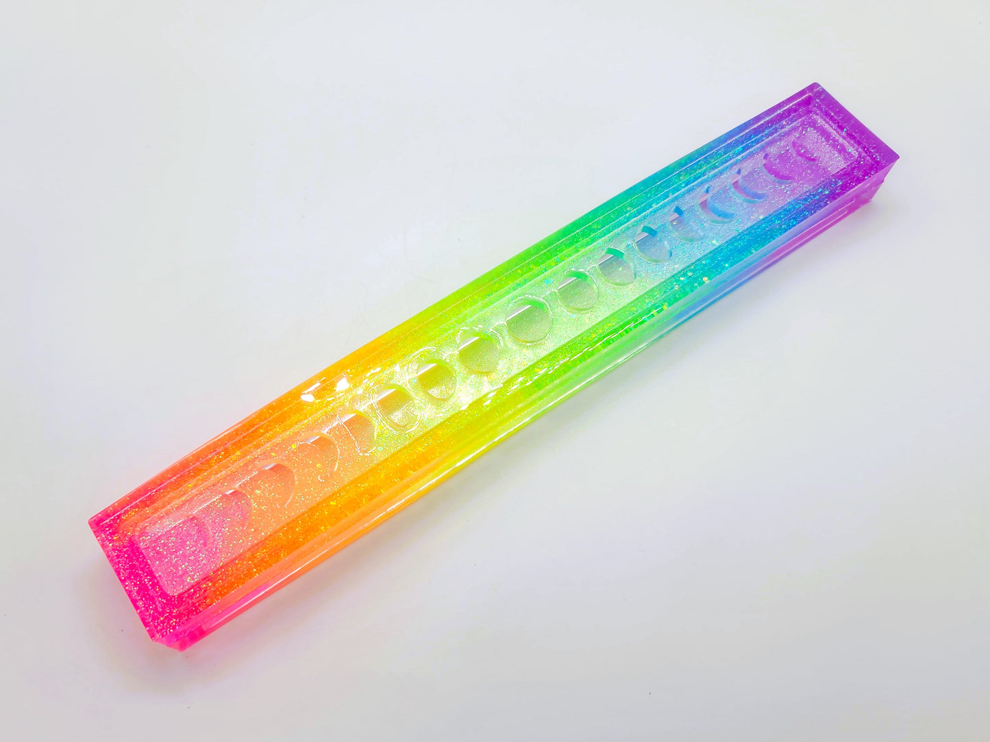 Moon Phases Incense Holder - Made with Resin & Color-Shift Mica