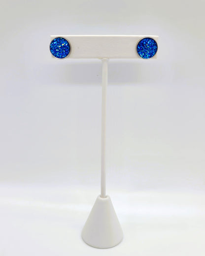 Handcrafted Iridescent Druzy - Post Earrings, multiple colors