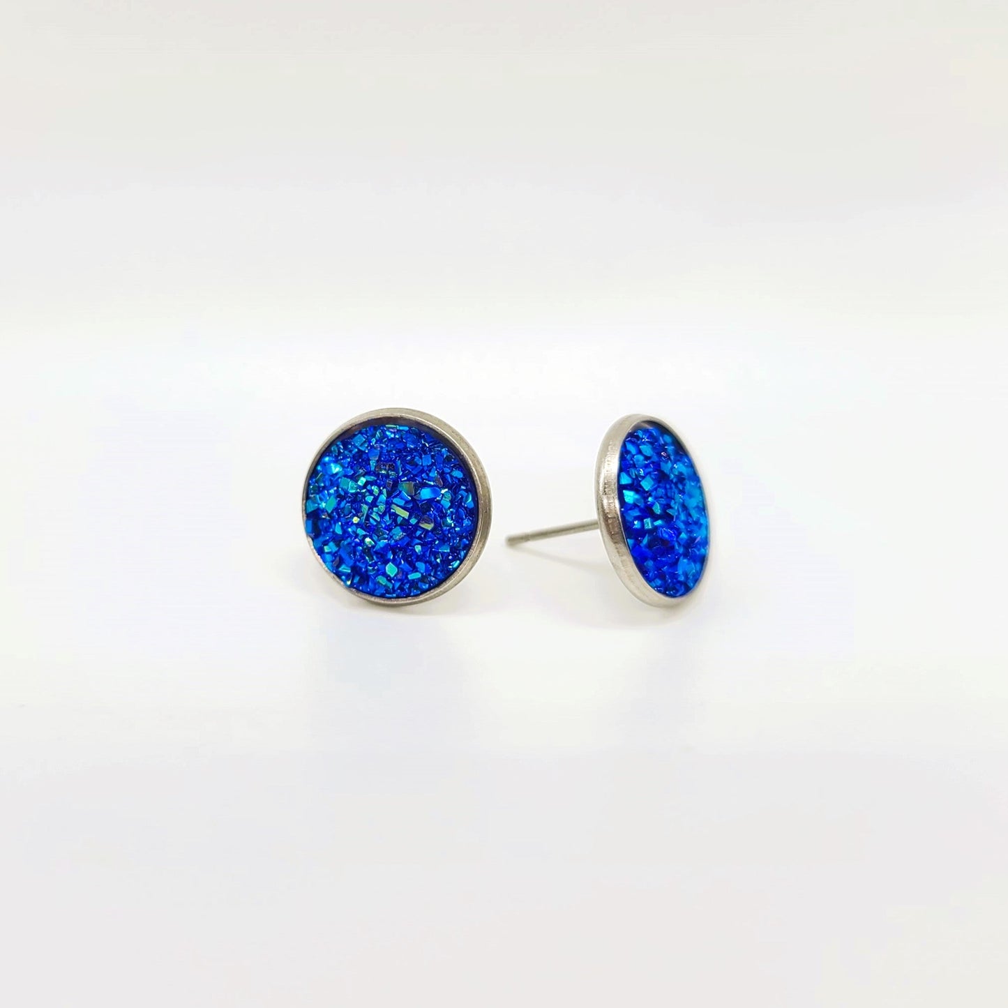 Handcrafted Iridescent Druzy - Post Earrings, multiple colors