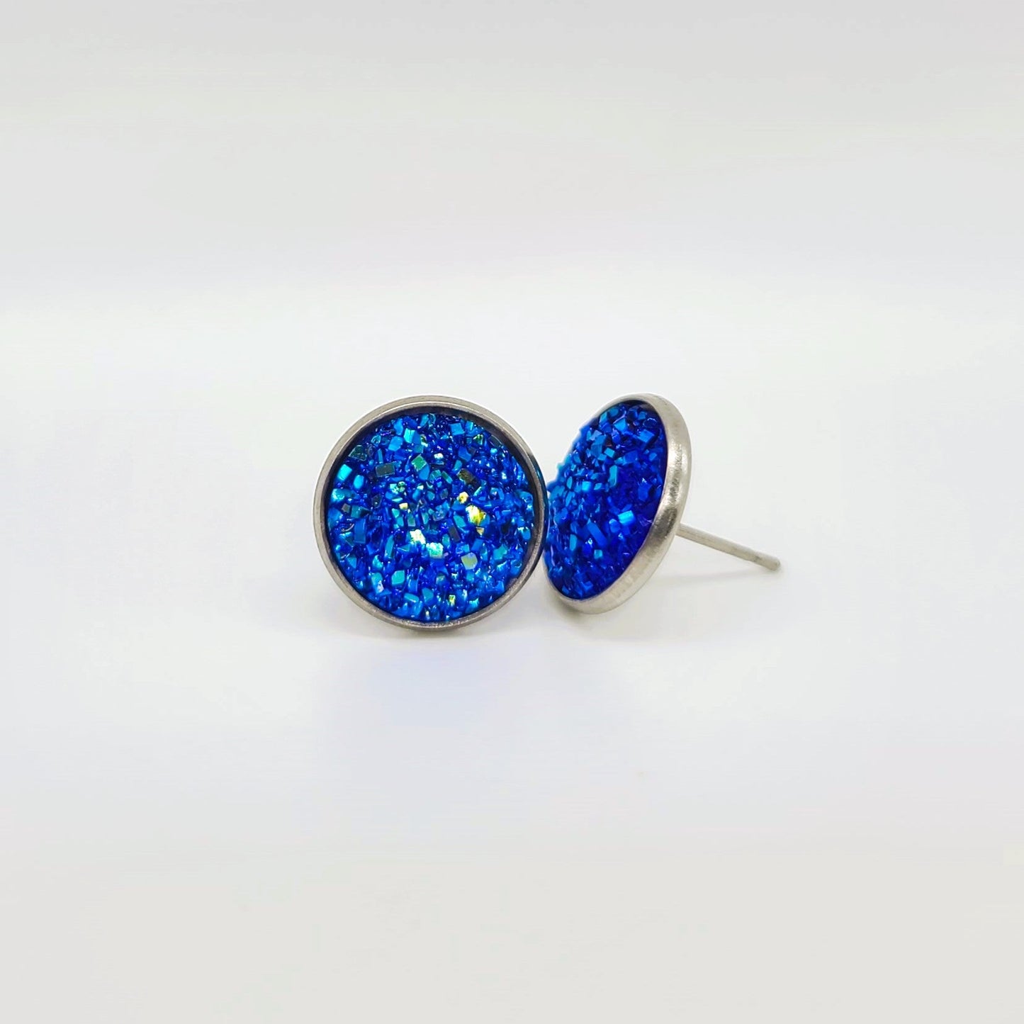 Handcrafted Iridescent Druzy - Post Earrings, multiple colors
