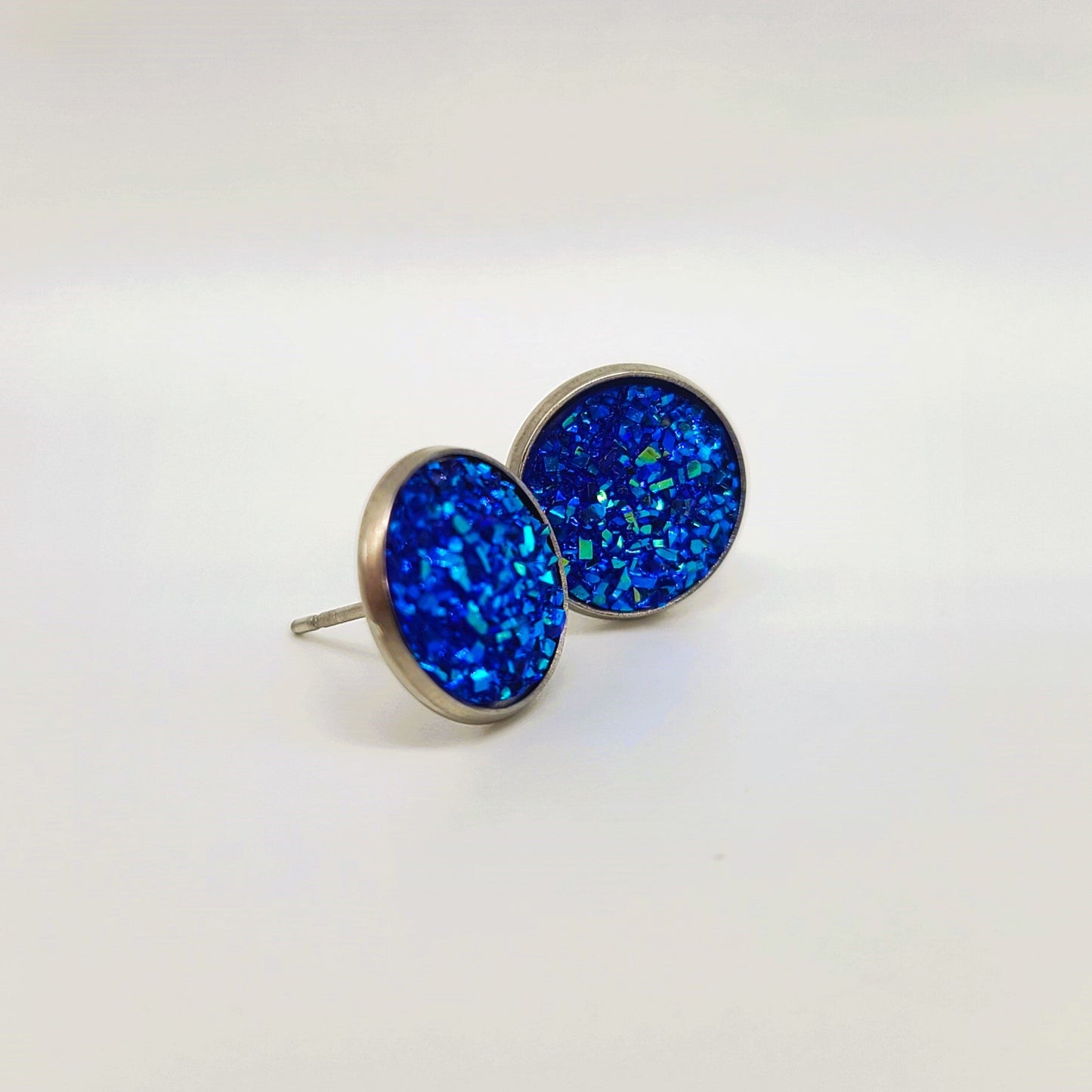 Handcrafted Iridescent Druzy - Post Earrings, multiple colors