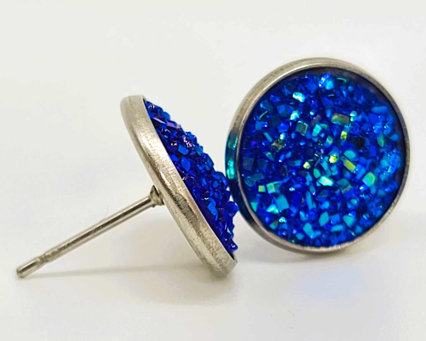 Handcrafted Iridescent Druzy - Post Earrings, multiple colors