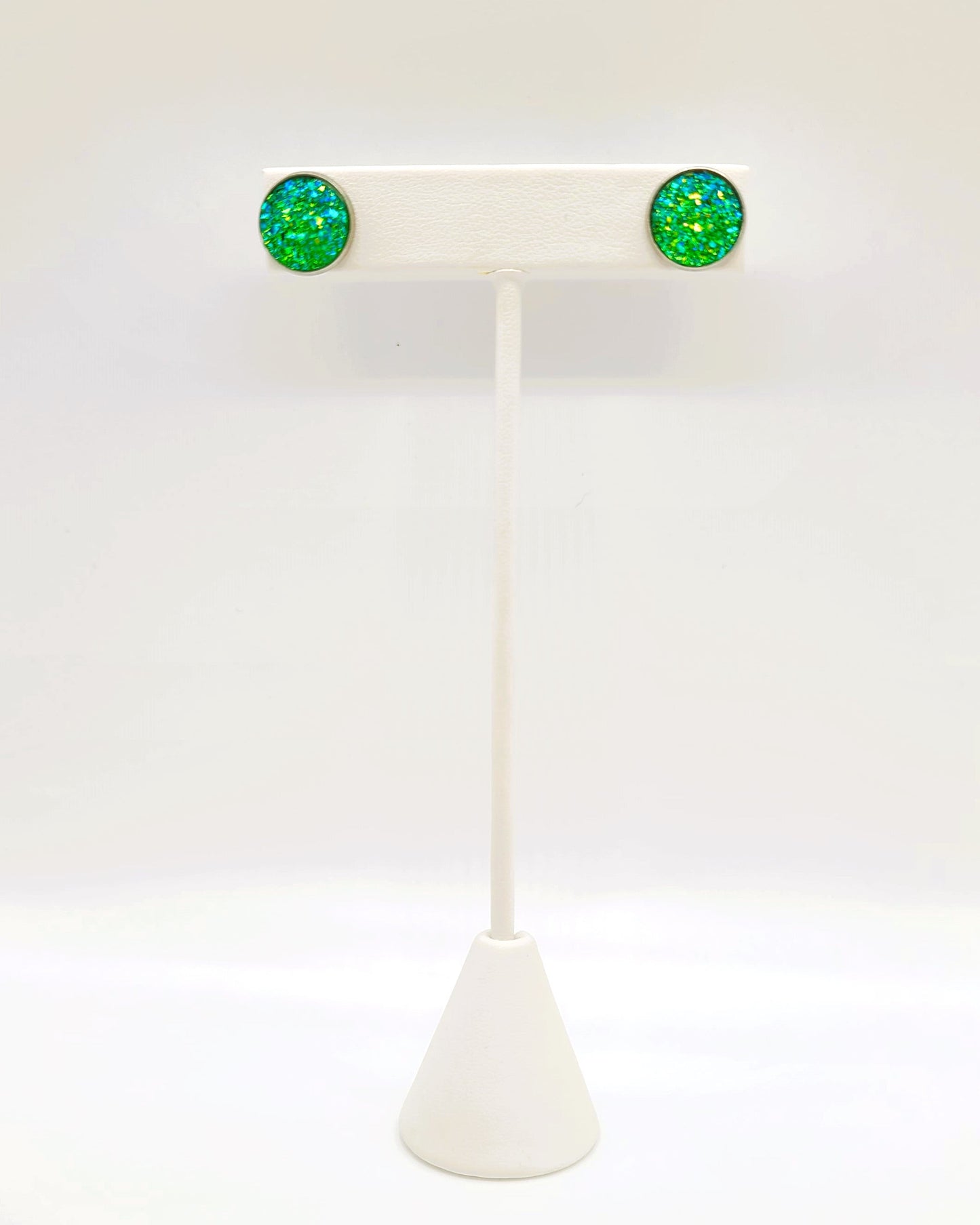 Handcrafted Iridescent Druzy - Post Earrings, multiple colors