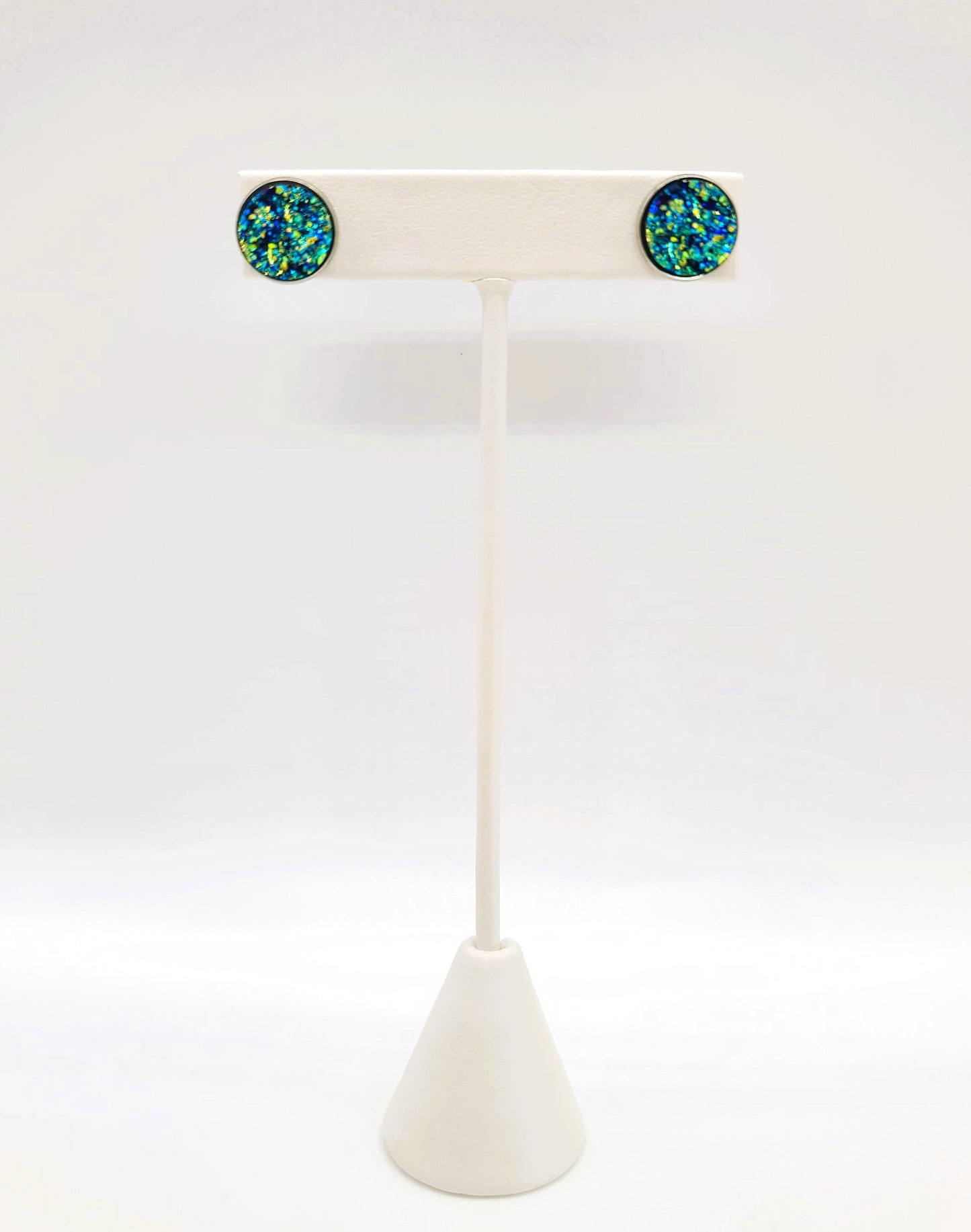 Handcrafted Iridescent Druzy - Post Earrings, multiple colors