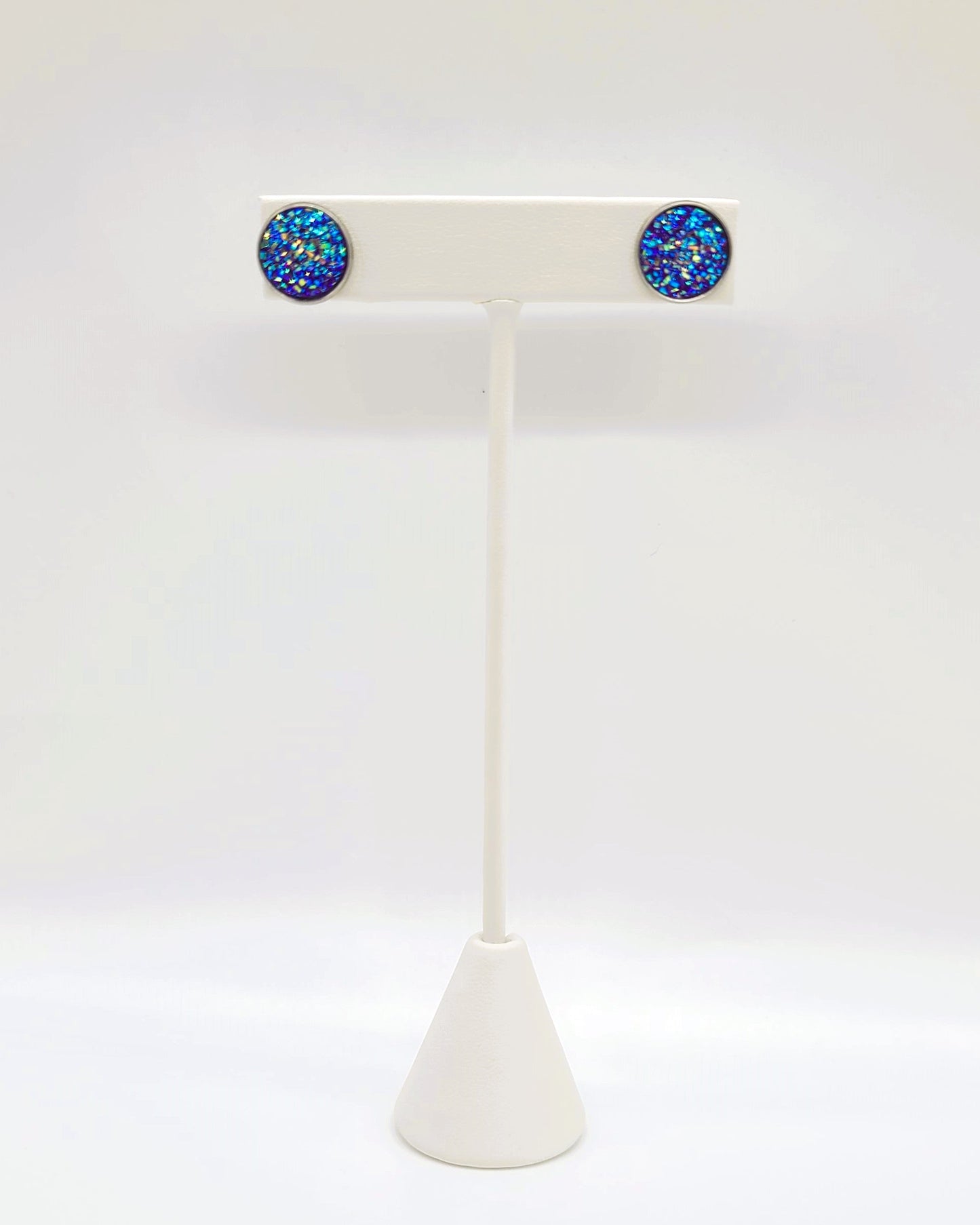 Handcrafted Iridescent Druzy - Post Earrings, multiple colors