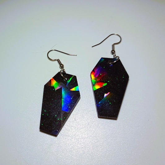 Holographic Coffin Earrings