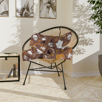 Boho Halloween Blanket for spooky season. Printed blanket with boho vibes and spooky vibes.