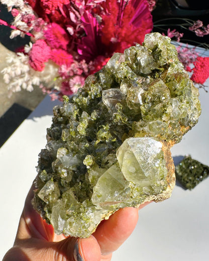 Epidote Quartz Cluster –