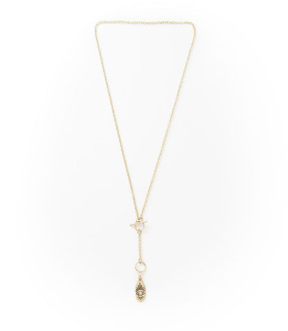 Ruchi Evil Eye Charm Dainty Drop Lariat Necklace