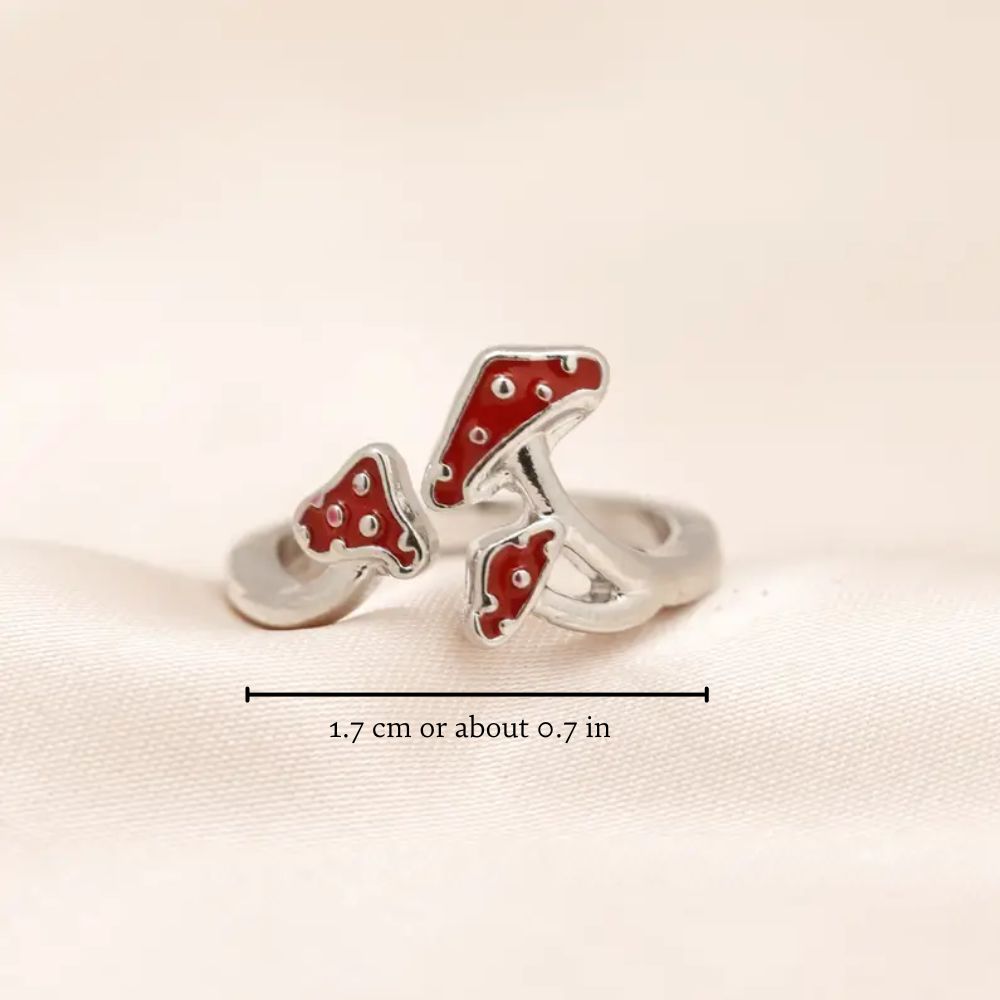 RED MUSHROOM RING (ADJUSTABLE) –