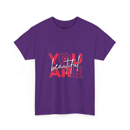 You Are Beautiful Graphic T-Shirt – Unisex Cotton Tee – XL Purple T-Shirt
