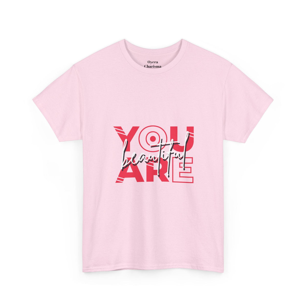 You Are Beautiful Graphic T-Shirt – Unisex Cotton Tee – Light Pink T-Shirt