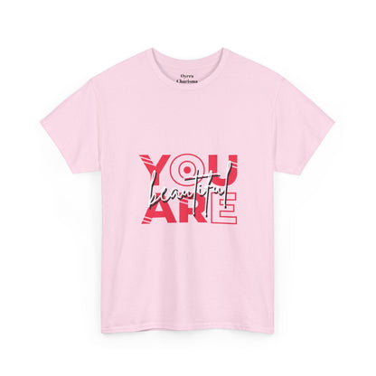 You Are Beautiful Graphic T-Shirt – Unisex Cotton Tee – Light Pink T-Shirt