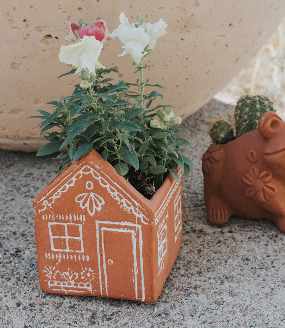 Vasanta House Planter with Drainage - Terracotta – Garden