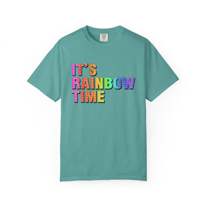 Bespattered Facade It's Rainbow Time Marquee Premium Unisex Comfort Colors Garment Dyed 100% Cotton T-Shirt