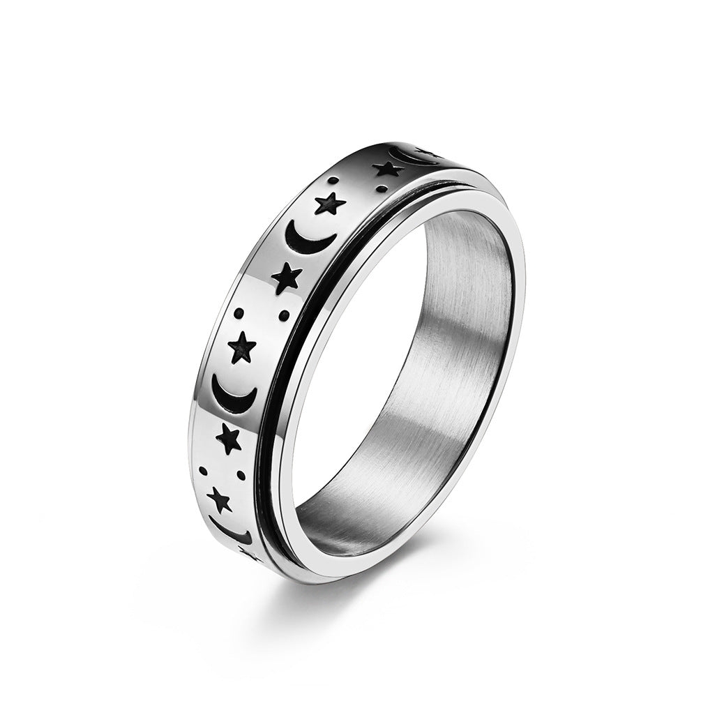 SPINNING MOON & STAR RING –