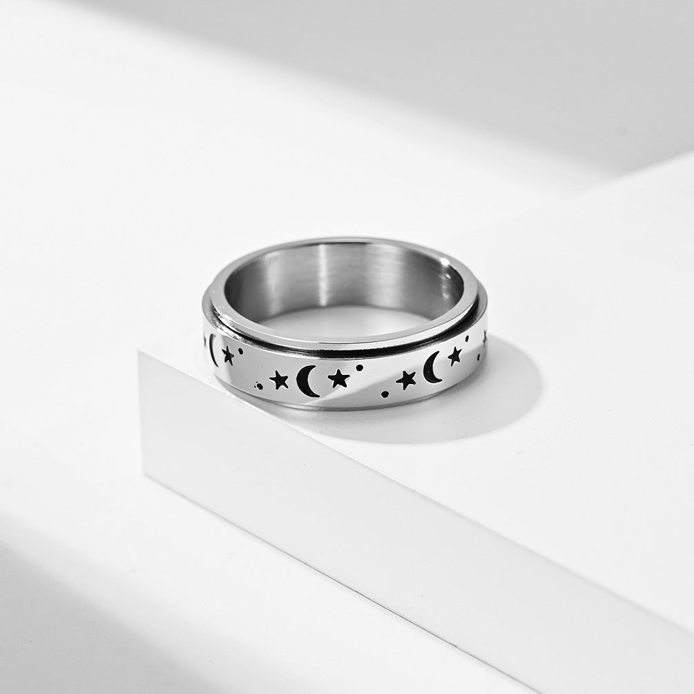 SPINNING MOON & STAR RING –