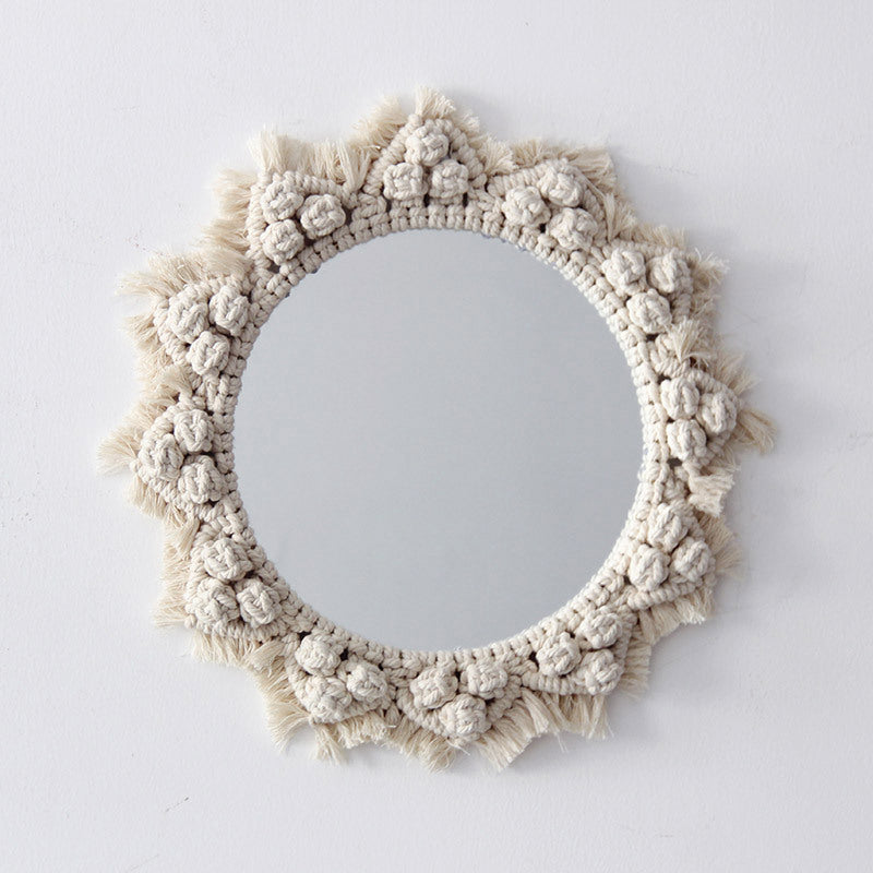 Sunflower Macrame Mirror, Handmade Tapestry Decor