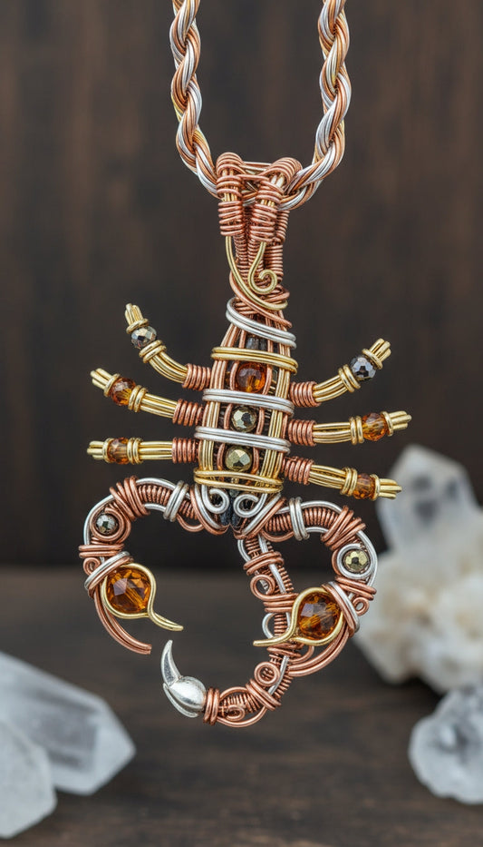 ￼Scorpio Wire Wrapped Zodiac Pendant –