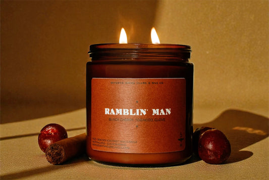 Ramblin' Man Candle | Black Cherry Tobacco Scented Candle