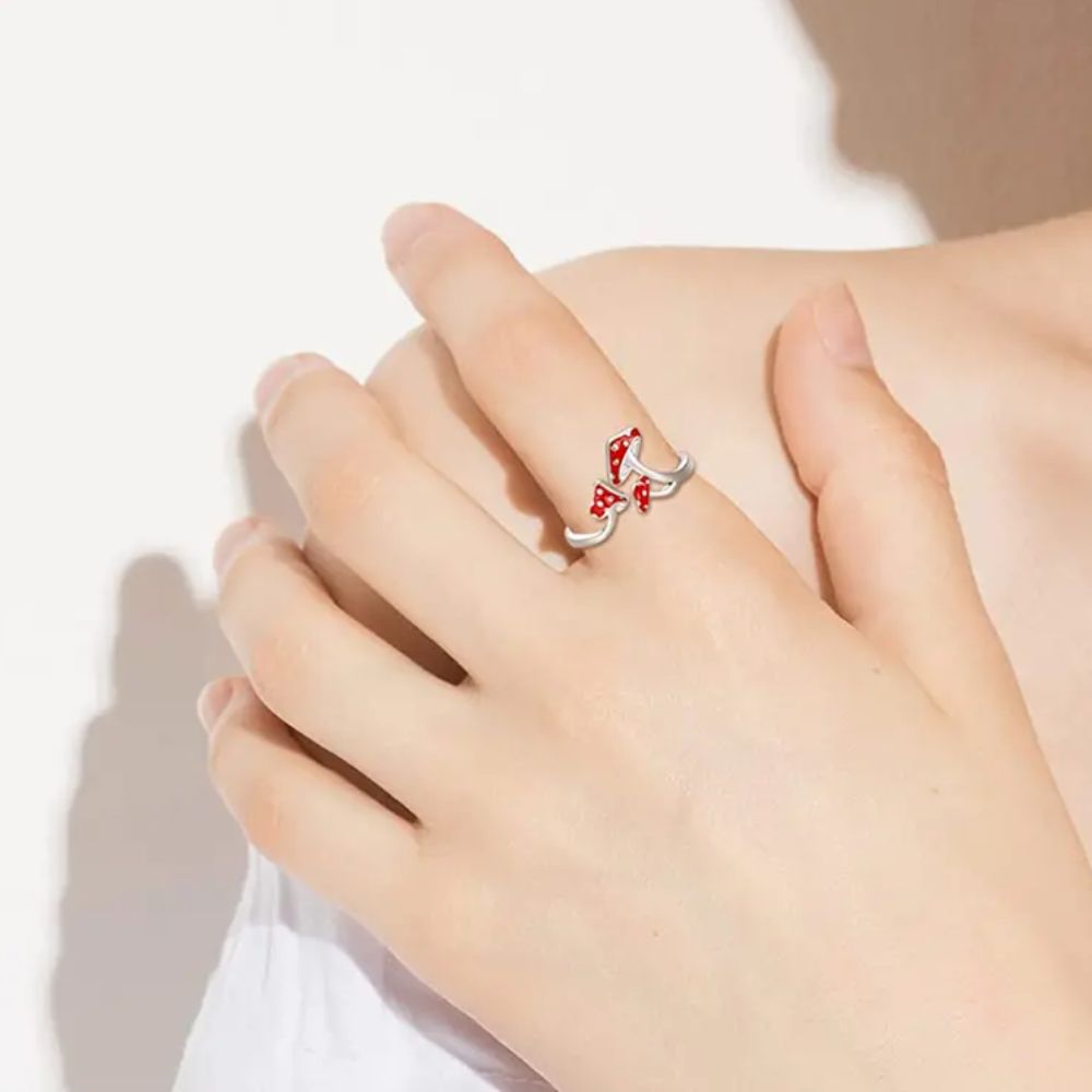 RED MUSHROOM RING (ADJUSTABLE) –