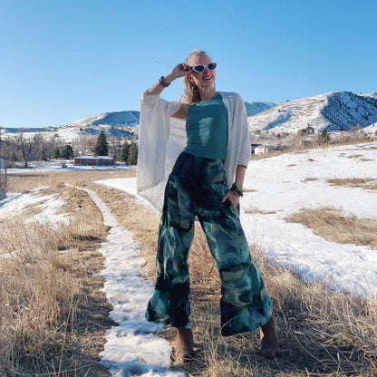 Free Spirit Wide-Leg Palazzo Pants with Pockets | Upcycled Boho – 08-20 Clothing and Accessories