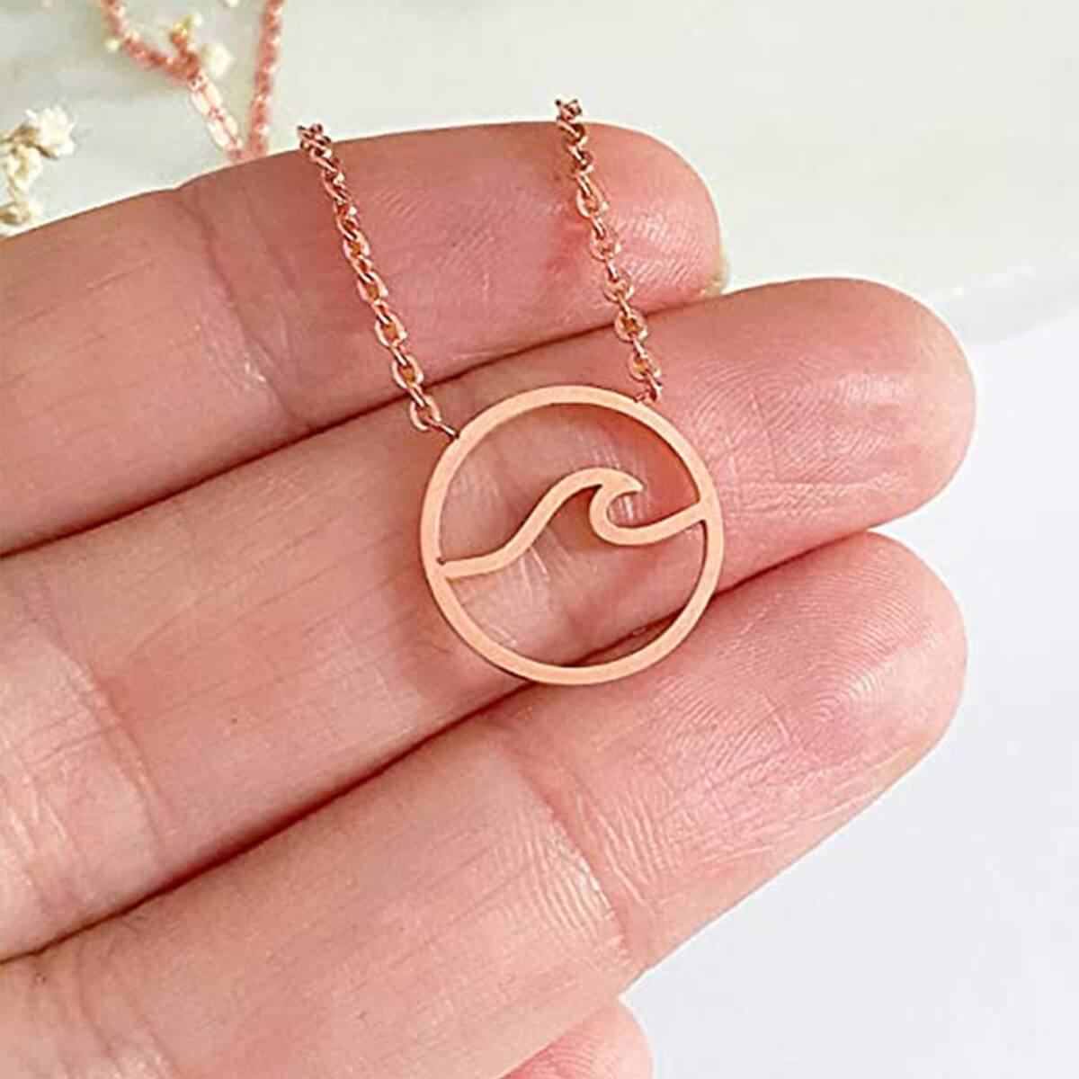WAVE NECKLACE – Rose Gold