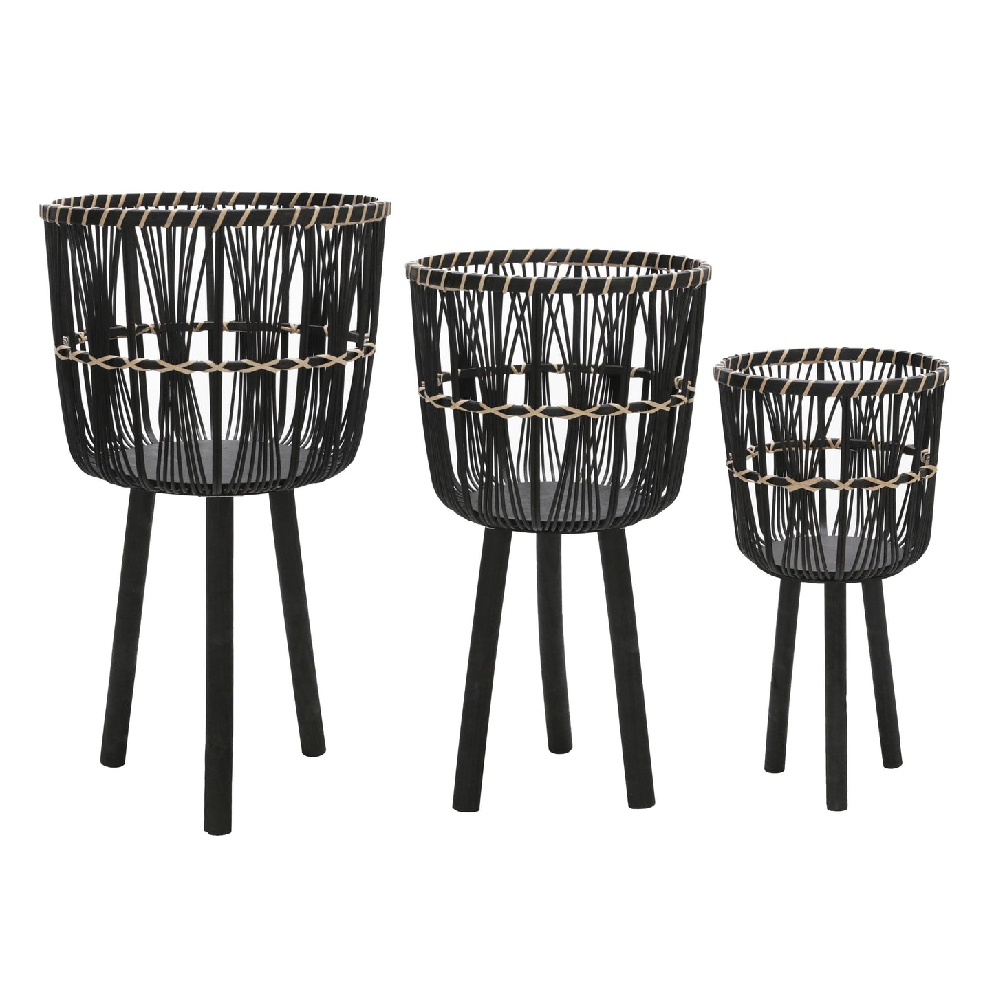 Bamboo Tripod Base Planters –