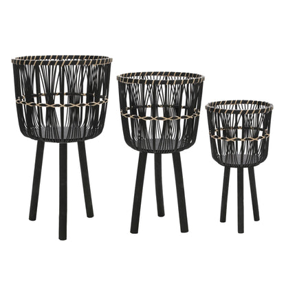 Bamboo Tripod Base Planters –