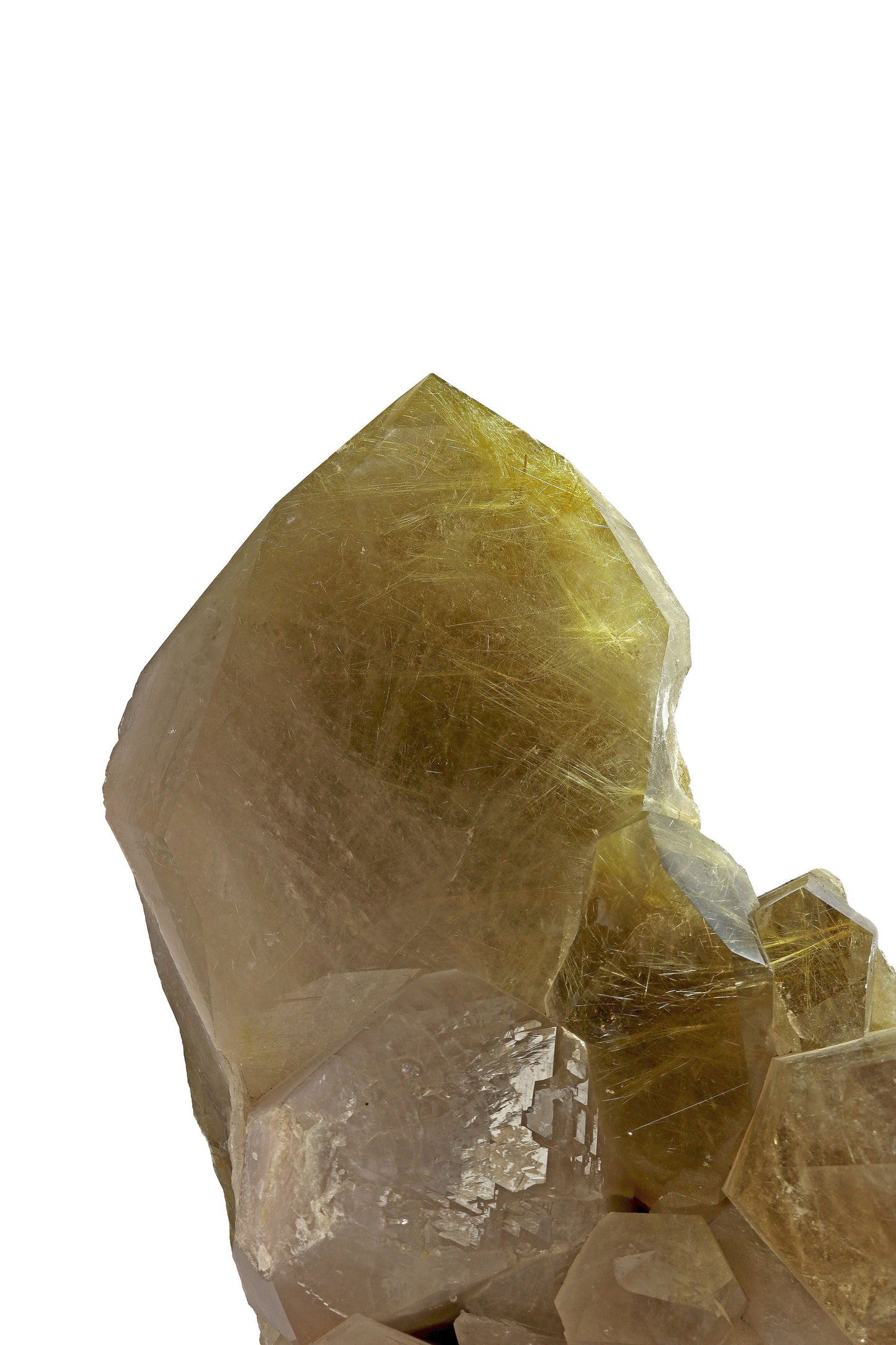Rutile Quartz Cluster on Rotating Stand - Natural Crystal Decor – Crystal Decor