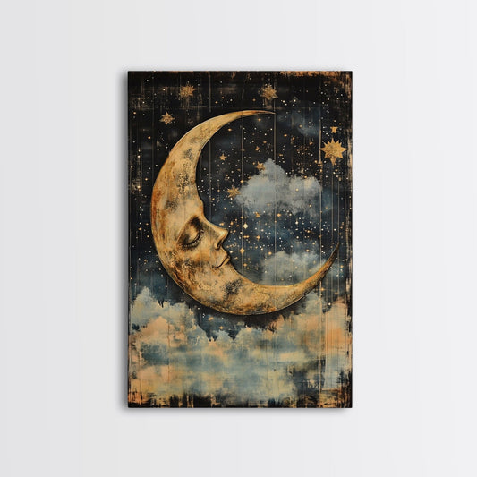 Crescent Moon Wall Art Canvas