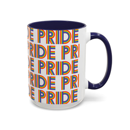 Bespattered Facade Pride Rainbow Ribbon Letters Mug | Eight Colors | 11oz or 15oz