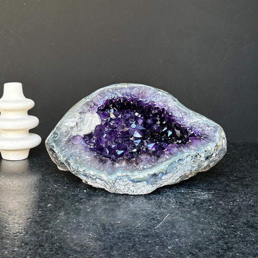 Semi precious stone, large amethyst geode